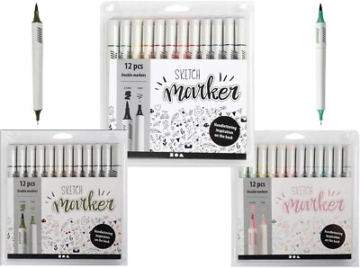 Sketch-Marker mit sehr schönen Farben, Strichstärke: 1 +2-5 mm, Sortierte Farben