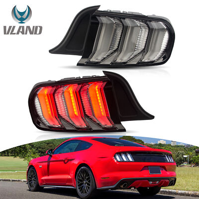 VLAND Rückleuchten für Ford Mustang GT 2015-19 mit Dynamisch Signal Transparent