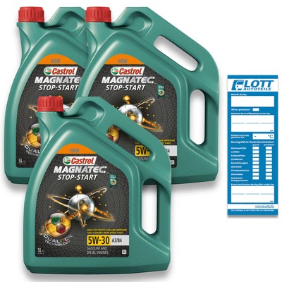 3x 5 Liter  Castrol Motorenöl Magnatec Start-Stop 5W-30 A3/B4 Motoröl Oil 15C94C
