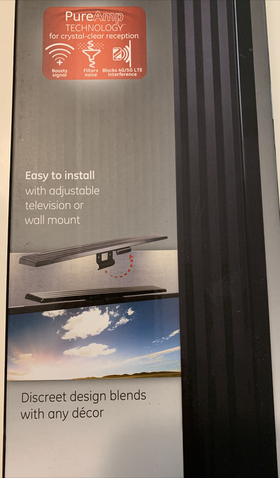 GE TV Antenna Ultra Pro Hover HD Amplified Bar 50+ MILES 37075 eBay