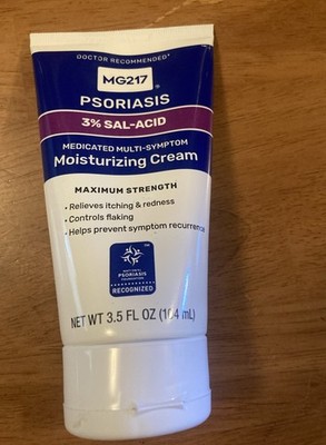 NEW MG217 Medicated Moisturizing Psoriasis Cream With 3% Salicylic Acid - 3.5oz