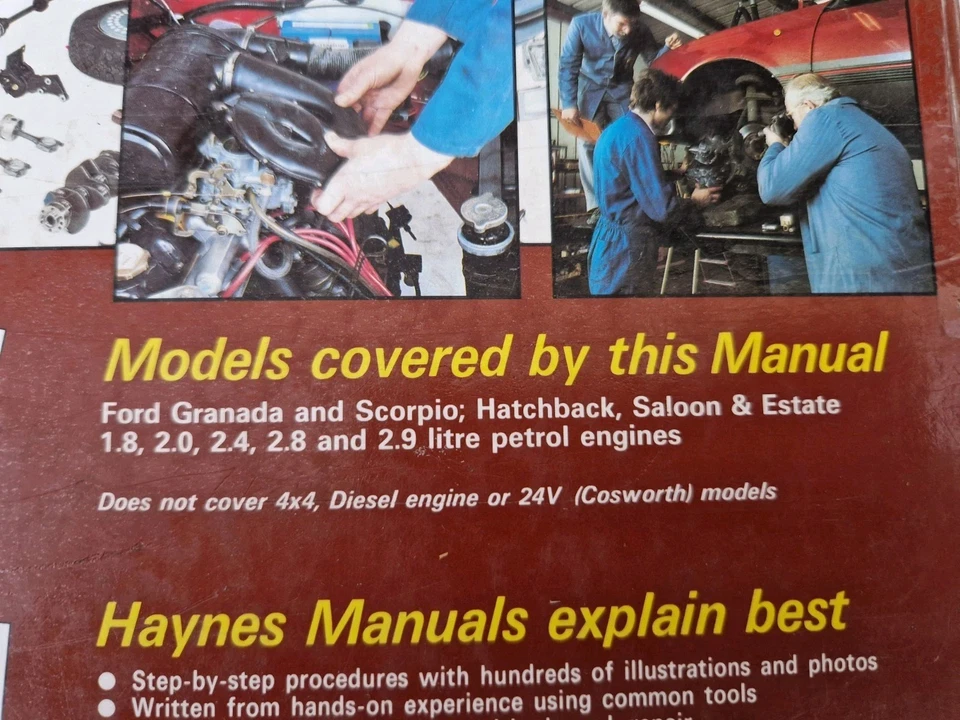 Ford Granada Mk3 & Scorpio Haynes Manual March 1985 to 1993 Petrol - Image 3 of 4