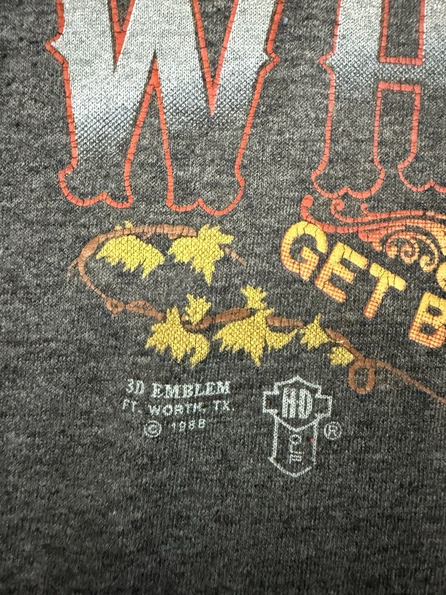 Vintage Harley Davidson 3D Emblem T-Shirt Sz XL 1988 Black