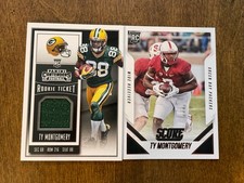 (2) Ty Montgomery RC 2015 Contenders Jersey Rookie Ticket & Score Lot CombineShp