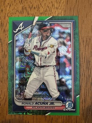 2024 Bowman Chrome Ronald Acuna Jr Green Refractor /99 Atlanta Braves #29