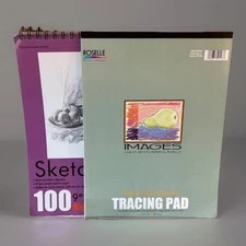 Sketch Pad 9"X12" Plus Tracing Paper And Complete Set Of acrylic Brushes