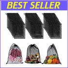 100Pcs 13"X15.5" Nylon Drawstring Mesh Laundry Bags - Lightweight & Durable