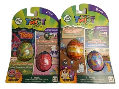 Lot Of 2 Leap Frog RockIt Twist Game Packs Trolls And Penelope penguin