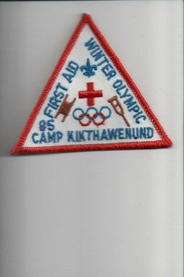 1985 Camp Kikthawenund First Aid Winter Olympic patch