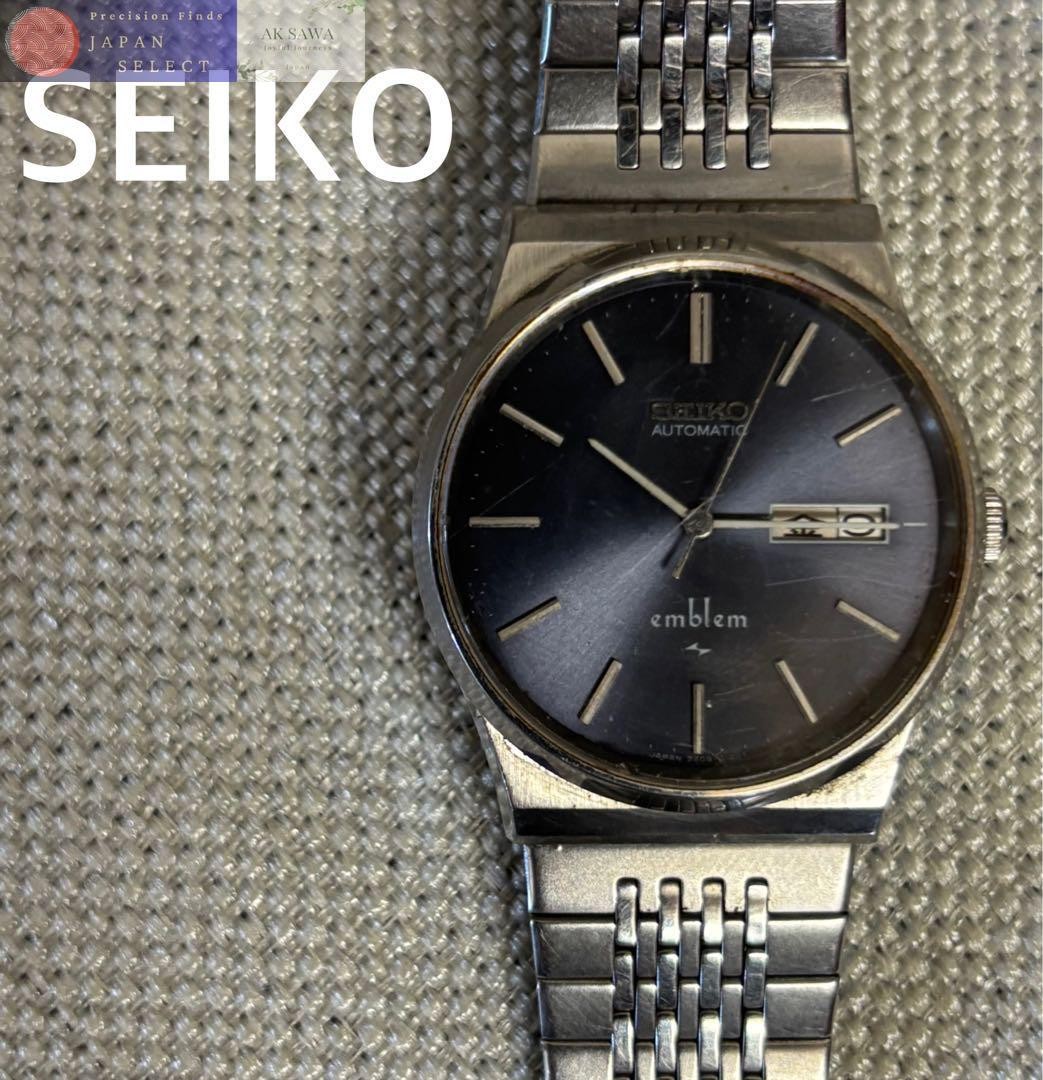 Seiko Emblem 2409-0040 Automatic Watch Dark Blue Dial Pre-owned