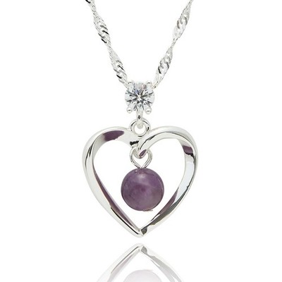 Gleichgewicht Amethyst Herz Kristall Anhänger Halskette
