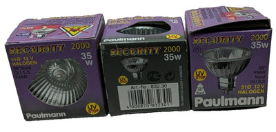 3 x Paulmann Halogen Secu.-Reflektor 2000, 35W, 12V, 38°, GU 5.3, FMV, Neu & OVP