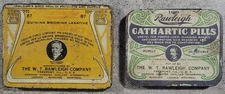 Vintage Rawleigh's Quinine Bromide Laxative & Cathartic Pills Tins