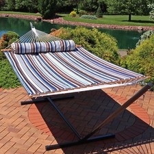 Large Quilted Hammock with Spreader Bar and P...