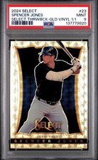 2024 Select Throwback Spencer Jones Gold Vinyl 1/1 Yankees - One Of One PSA 9