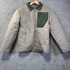 Abercrombie Kids Jacket Youth 13-14 Beige Quilted Zip Water Resistant Winter