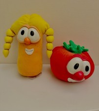 1999 Vintage Fisher Price VeggieTales Laura Carrot Bob Tomato Plush Non-Working