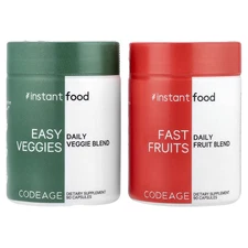 2 X Codeage, Easy Veggies Daily Veggie Blend / Fast Fruits Daily Fruit Blend, 2