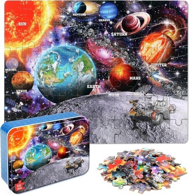 LELEMON Puzzles for Kids Ages 4-6, Space 60 Piece 