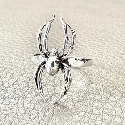 Handcrafted 925 Sterling Silver Spider Long Leg Cellar Poisonous Arachnids Ring