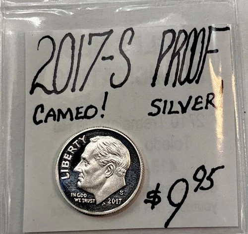 2017-S Silver Proof Roosevelt Dime! Cameo! Ten Cent Coin! ENN Coins
