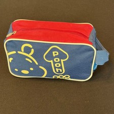 Disney Winnie the Pooh Blue  Red Nylon Travel Toiletry Bag w/ Yellow Piping