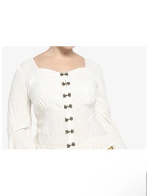 Game of Thrones House Of The Dragon Button Clasp Peasant Top Size 2X Peplum Top