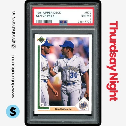 1991 UPPER DECK #572 KEN GRIFFEY SR. PSA 8