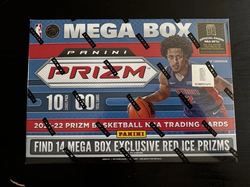 Panini Prizm Basketball Mega Box NBA Sealed In Box 2021-22 silver cracked ice