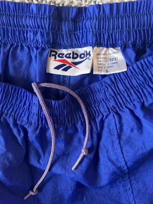 Vintage 90s Reebok Nylon Windbreaker Track Pants - Cobalt Blue - Men's large