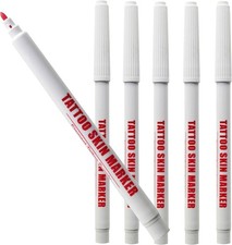 Tattoo Stencil Marker Bold Red Skin Safe No Smear Surgical Precision Pen Prof...