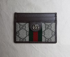 GUCCI Ophidia Card Case Card Wallet GG Supreme Leather Beige