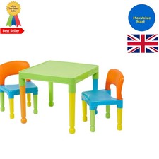 Image of Versatile Children's Plastic Table and Chairs for Play, Snack & Art Activities