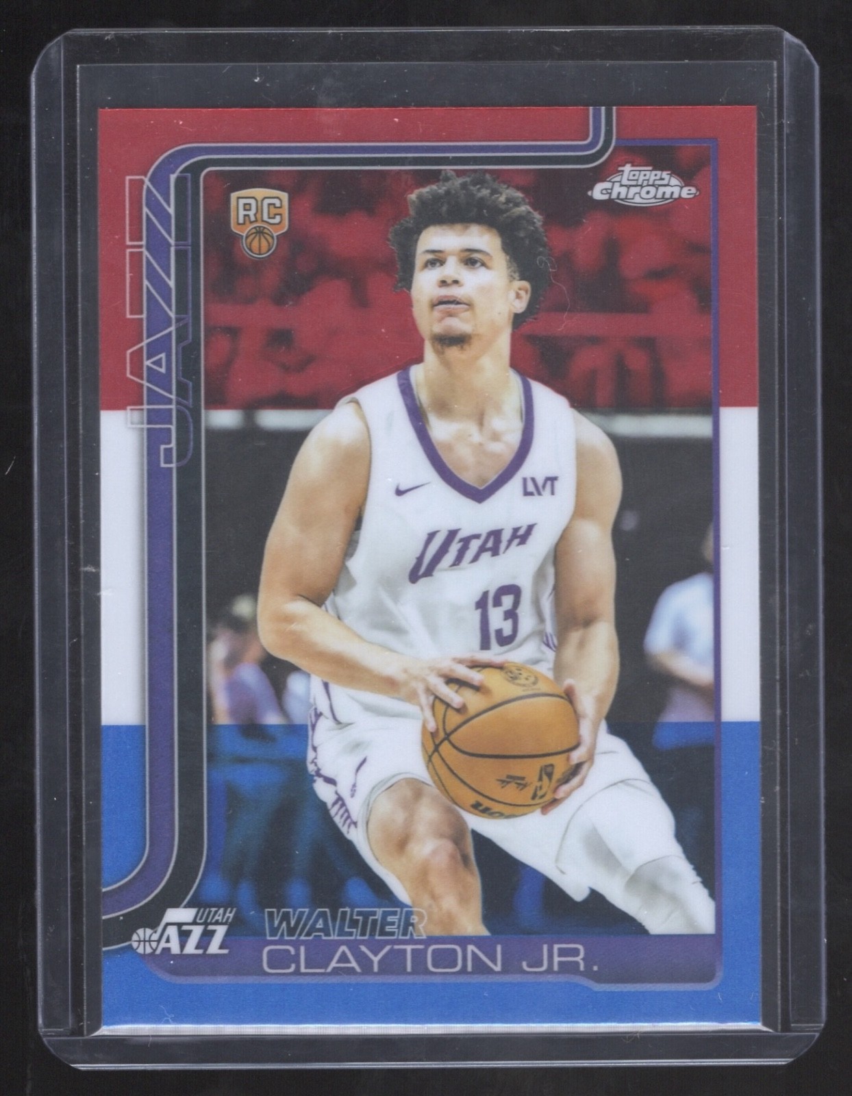 2025-26 Topps Chrome #268 Walter Clayton Jr. Red White Blue Refractor RC Rookie