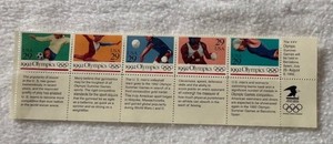 1992 Summer Olympics U.S. Stamps Block of 5