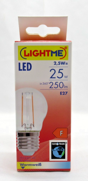 Lightme Led Lampe Tropfen 2,5W =25W E27 Klar 250Lm Warmweiß 2700K 852734-image