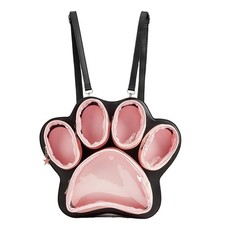Kawaii Cat Paw Ita Bag Cute Backpack with Clear Pocket Aesthetic Crossbody Bag