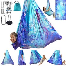 Sensory Swing for Kids Indoor Outdoor Double Layer Therapy Cuddle Hammock C...