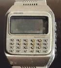 SEIKO  C153-5007 STAINLESS STEEL LCD DIGITAL CALCULATOR WATCH For Resto