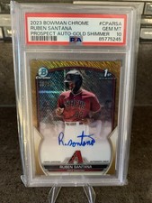 2023 Bowman Chrome Ruben Santana 1st Gold Shimmer Auto /50 PSA 10 DBACKS