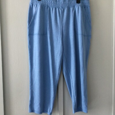 New Cato Active Women s Size 14/16 W Blue pull On capri pants Comfortable