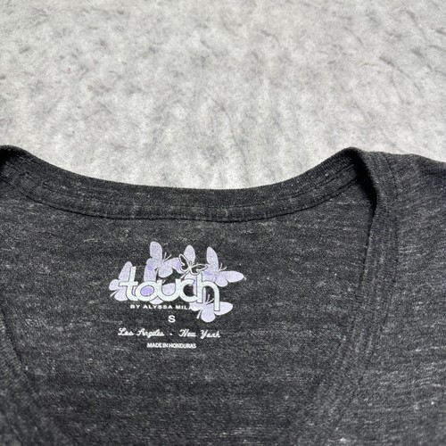 Chicago Blackhawks NHL Alyssa Milano T Shirt Charcoal Womens Size Small - Picture 6 of 11