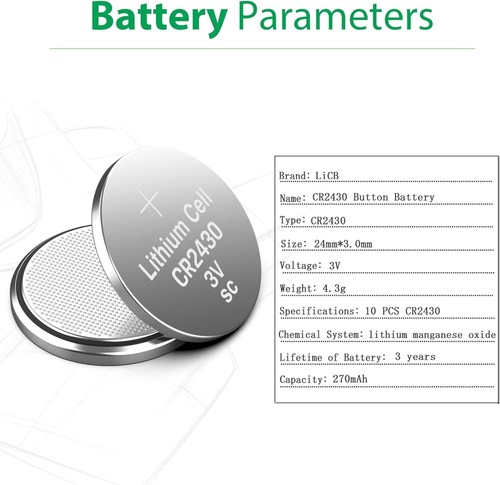 10 Pack CR2430 3V Lithium Battery CR 2430 - Picture 3 of 8