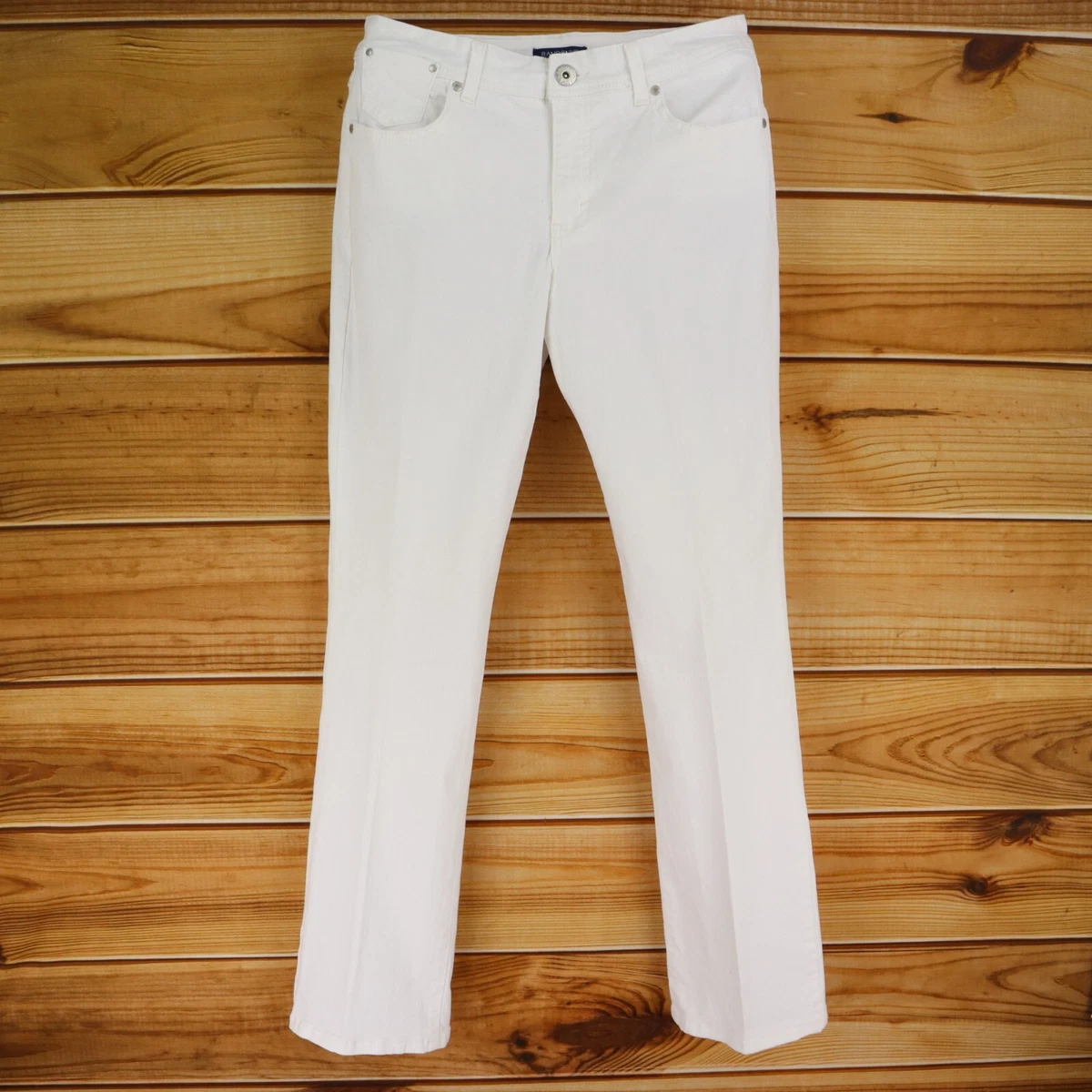 Bandolino Jeans Mid Rise Womens Sz 10 White Light Wash Denim Baby Bootcut Sheryl