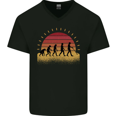 Evolution Eines Metalldetektors Erkennendes Herren V-Ausschnitt Baumwoll T-Shirt