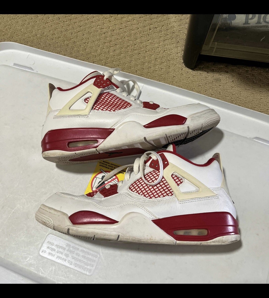 NIKE AIR JORDAN IV RETRO ALTERNATE 89 WHITE GYM RED CEMENT