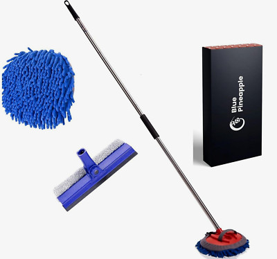 2er Set BLUE PINEAPPLE  - Autowaschbürste ohne Schlauchanschluss + Abzieher Neu