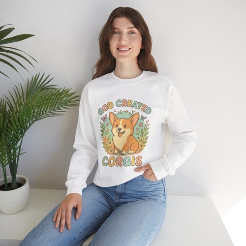 God Created Corgis Sweatshirt, süßer Corgi Pullover, Corgi Liebhaber Geschenk, Corgi Mama - Bild 10 von 45