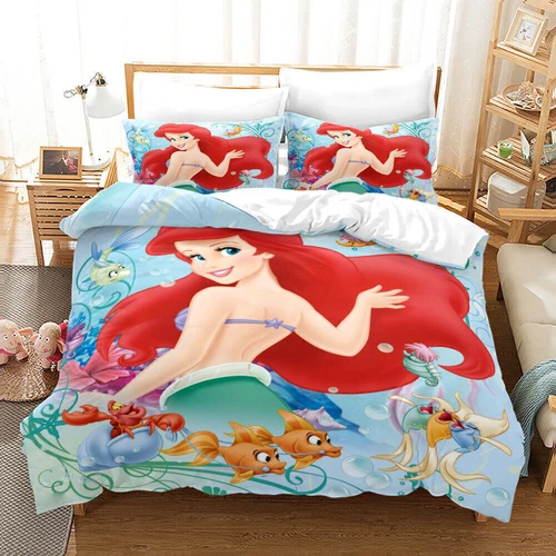 The Little Mermaid Princess Ariel 3D Quilt Duvet Cover Bedding Set Pillowcase UK - Picture 37 of 39