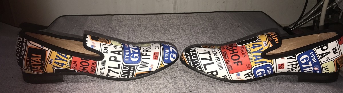 Meijiana SlipOn Loafer Shoes U.S. License Plate, Fashion 